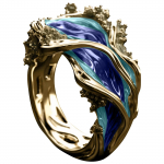 Wave Resin Fashion Deimantų rinkinys Moteri&scaron;kas atviras žiedas One Size