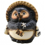 Shigaraki keramika Tanuki me&scaron;kėnas Pra&scaron;au Tanuki Patinas Pagaminta Japonijoje M ruda