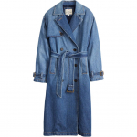 Levis dvieilių sagų ilgomis rankovėmis moteri&scaron;kas lietpaltis Mėlynas A8976-0001 S