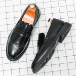 Madingi Retro Penny Loafers Nauji Vyri&scaron;ki Smailianosiai Odiniai Brogues Batai Vyri&scaron;ki Dizainerio Formalūs Vestuvių I&scaron;leistuvių Suknelės Grįžtuvių Avalynė 38