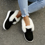 Nauji Moteri&scaron;ki Patogūs Įslystami Ankle Boots Moteri&scaron;ki Žieminiai &Scaron;ilti Pliu&scaron;iniai Kailiniai Sniego Batai Suede Avalynė Moteri&scaron;ka Avalynė Botas Femininas 36 juoda