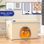 Reguliuojama &scaron;ildoma katės lova su sulankstoma konstrukcija ir pastovia temperatūra Heated Cat Nest