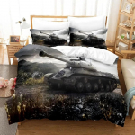 Tankų karo tema Patogus antklodės užvalkalas Pagalvės užvalkalas Lovos patalynės komplektas Vaikų miegamojo dekoracija Namų tekstilė 70x133cm gray