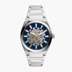 Fossil Everett Vyri&scaron;kas Automatinis Verslo Laikrodis Apvalus Ciferblatas & Nerūdijančio Plieno Eleganti&scaron;kas Laikrodis Tinka Kasdieniam Verslo Dėvėjimui Dovana Jam ME3220 mėlyna