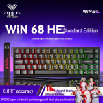 AULA WIN68 Laidinė magnetinio jungiklio RGB žaidimų klaviatūra juoda spalva