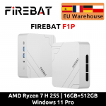 Firebat F1 P Mini PC AMD Ryzen 7 H 255 16GB DDR5 5600MHz 512GB SSD Win11 Pro Wi-Fi 6 BT5.2 USB4.0 Žaidimų Stalinis Mini Kompiuteris