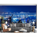 3D Sienų tapetai Modernūs miesto naktiniai vaizdai Tapetai Miegamajam Svetainei Sofos Fono Sienų Popierius 200 cm(W) x 140 cm(H)