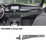 Anglies pluo&scaron;to automobilio keleivio centrinės konsolės apdailos juostelė Interjero dekoravimo lipdukas BMW 5 serijos E60 2004-2007 m. Priedas juoda