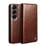 QIALINO natūralios odos telefono dėklas For Samsung Galaxy S26 5G ruda