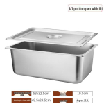 Nerūdijančio plieno Gastronorm maisto indas su dangčiu 1/1 53 * 32.5 * 20cm with cover gray