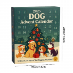 &Scaron;uns Advento kalendorius 2025-24 vnt. 2D &Scaron;ventiniai Veislių Papuo&scaron;imai - Advento kalendorius augintiniams su daugkartinio naudojimo papuo&scaron;imais, Idėja &scaron;unų mylėtojams M