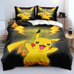 Naujas P-Pokemon patalynės komplektas Animacinis Anime Pikachu spausdinamas antklodės užvalkalas, antklodė, pagalvės užvalkalas Berniukams, mergaitėms, vaikams, suaugusiems Karali&scaron;kas dovanų rinkinys EU Single(135*200cm)3pcs