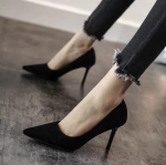 Nauji zom&scaron;iniai auk&scaron;takulniai moteri&scaron;ki &bdquo;Stiletto Pump&ldquo; vienviečiai batai Profesionalūs &bdquo;Ol&ldquo; darbiniai batai juodi smailūs seksualūs vakarėlio juodi vestuviniai batai 34