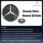 Skirta Mercedes Benz W176 W246 W205 W212 W207 W217 W251 W166 Sidabrinis ir Juodas Emblema Priekinės Grotelės Ap&scaron;viestas Logotipas Žvaigždės Ženklelis