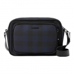 Burberry Paddy reguliuojamo dirželio per petį rankinė su užtrauktuku, languotas ra&scaron;tas, odiniai apvadai, vyri&scaron;ka, tamsiai mėlyna Basic Package (Box + Dust Bag) mėlyna