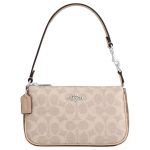 Coach Nolita 19 Signature Print Užtrauktuko užsegimas Dengtas drobės Rankinė Per petį Maži moteri&scaron;ki krep&scaron;iai Smėlio pilkai rudos spalvos Daugiaspalvis CY236-SVXCU Basic Set (Bag+Dust Bag)