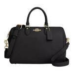 Coach Rowan 30 Auksinis logotipas Užsegimas užtrauktuku Lygi oda Per petį Pečių tote krep&scaron;ys Dideli moteri&scaron;ki krep&scaron;iai Juodas CV960-IMBLK Basic Set (Bag+Dust Bag)