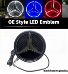 Automobilio lipdukas Mercedes Benz Automobilio priekinių grotelių logotipas &Scaron;viesos veidrodžio pavir&scaron;ius LED ženklelis Emblema &Scaron;viečianti dekoratyvinė &scaron;viesa For Mercedes Ben Emit white light