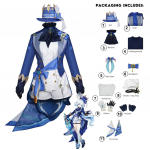Furina/Focalors Cosplay Anime Žaidimas Genshin Impact Kostiumas Karūnuotas Prima Vienodas Perukas Skrybėlė Suknelė Moterims Helovino &Scaron;ventė Vaidmenų Žaidimas Drabužiai Apranga XXXL