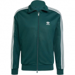 Adidas Originals dryžuotas pilno užtrauktuko stiliaus su stovinčia apykakle, slim fit, ilgomis rankovėmis vyri&scaron;kas &scaron;varkas Tamsiai žalias JY1280 L