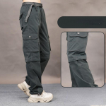 Lauko vasaros &scaron;ortai Greitai džiūstančios kelnės Vyri&scaron;kos Dvejos kelnės Nuimamos kelnės Pantalon Moterys Žygiai Žygiams Stovyklavimui Kelnės alpinizmo kelnės S tamsiai pilka spalva