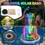 16cm apvalus saulės energija varomas fontano siurblys lauko sodo vandens baseino dekoracija su RGB LED lemputėmis ir saulės skydeliu maitinamas vandens purk&scaron;tuvas tvenkiniui One Size