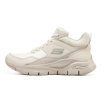 Skechers Arch Fit Audinys Sintetinė Oda Mink&scaron;ti Patogūs Vidutinio Auk&scaron;čio Batai Gyvenimo Būdui Laisvalaikio Batai Moterims Sportbačiai Balti 149775-NAT 36
