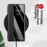Telefono dėklas Huawei P40 Pro, Originalios odos atverčiamas dėklas su Smart View langu, Lengvai montuojamas, Visapusi&scaron;ka apsauga, Atsparus smūgiams galinis dangtelis, P40 Pro Mėlynas