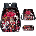 Hazbin Hotel Anime 3 vnt./rinkinys Kuprinė Studento Mokyklinė Pečių Krep&scaron;ys Vaikams Mielas Kelioninis Kuprinukas Vaikų Gimtadienio Dovana black