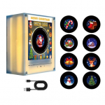 Grotuvo magnetas su naktiniu &scaron;viesos vinilo &scaron;aldytuvo magnetu, 9 programuojami įra&scaron;ai, 128 MB atmintis, be muzikos, pritaikomas LED ap&scaron;vietimas, NFC magnetinis pasirinktinai Rotatable