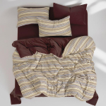 Dvi spalvos Vienspalvė Juostelė Patalynės Komplektas: &Scaron;epečiu apdoroto fliso visasezoninio antklodės užvalkalo, 3 dalių komplektas Single Duvet 150x200