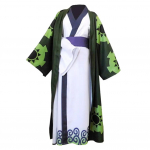 Anime Roronoa Zoro Cosplay Kostiumas, Wano Kuni Žemės Kimono Chalatas, Pilni Drabužiai Helovynui ir Karnavalui XL black