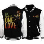Bob Marley Regbio striukės Sagos Odinės rankovės Sportinis &scaron;varkas Moterys Vyrai Komandos Regbio striukė Su gobtuvu M black