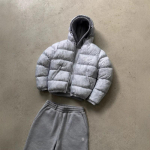 Unisex Streetwear medvilninė pūkinė striukė su siuvinėtu per dideliu gobtuvu, laisvalaikio paltai vyrams, moterims XXL
