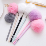 Elens Store 0,5 mm juodo ra&scaron;alo miela mergaičių dirbtinio kailio pom pom rutulinis pakabukas gelio ra&scaron;alo ra&scaron;alo dovana