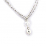 Les Tr&eacute;sors De Lily [K0678] - Chaine de taille 'Scarlett' blanc argent&eacute; balta