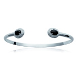 Les Tr&eacute;sors De Lily [L4668] - Bracelet Argent 'Sappho' noir argent&eacute; - 60 mm 9x8 mm