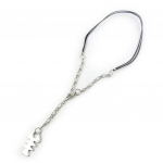 Les Tr&eacute;sors De Lily [N1611] - Collier Cr&eacute;ateur 'Poisson' noir argent&eacute;