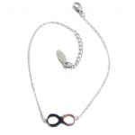 Les Tr&eacute;sors De Lily [P9156] - Bracelet acier 'Infini' argent&eacute; - 11x5 mm sidabras