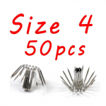 Bimoo 50 vnt. Squid Jig Hook Pavieniai kabliukai 14 adatų Dydis 2 2,5 3 3,5 4 Krevečių masalas DIY Egi žvejybos kabliukų atsarginės dalys #2