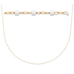 Les Tr&eacute;sors De Lily [R1090] - Collier Plaqu&eacute; Or 'Boho' blanc dor&eacute;  - 45 cm- 1 mm