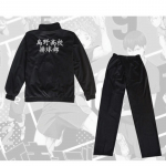 Scione Anime Haikyuu Cosplay striukė Juoda sportinė apranga Karasuno mokyklos tinklinio klubo kostiumai paltai XS