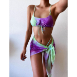 Bikini Tie Dye bikinio rinkinys Seksualus maudymosi kostiumėlis Moteri&scaron;kas maudymosi kostiumėlis Mikro bikini dirželiai Moteri&scaron;ki maudymosi kostiumėliai Brazilijos bikini S violetinė