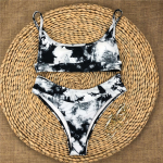 11 spalvų Sexy Printed Tie-Dye Bikini Moteri&scaron;ki maudymosi kostiumėliai Moteri&scaron;ki maudymosi kostiumėliai Bikinio rinkinys Maudymosi kostiumėlis S juoda