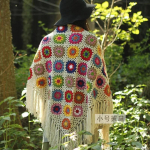 2022 m. grynas rankų darbo Retro Mori Girl Mori Arts Fan Knit Tu&scaron;čiaviduris &Scaron;alikas &Scaron;alikas Originalus Trikampis &Scaron;alikas Kutas Cape One Size balta