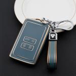 NAUJAS TPU automobilio raktų dėklas, visas dangtelis, skirtas Renault Koleos Kadjar Megane Talisman Captur Espace Clio 2016-2019 4 mygtukų raktų pakabuko priedai key case set 1 pilka