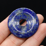 35x35 mm natūralus akmuo, didelės skylės karoliukai, apvalūs kri&scaron;tolinis rožinis kvarco agatas lapis lazuli opalas baltas turkis birūs karoliukai papuo&scaron;alams gaminti &bdquo;pasidaryk pats&ldquo; priedai 35mm-lapis lazuli