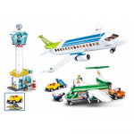 731PCS Aviacijos pasaulio civilinio oro uosto orlaivių surinkimo modelis statybinis blokas, patraukiamas atgal bagažo furgonas, vaikams, pasidaryk pats plytos, žaisliniai berniukai 731pcs