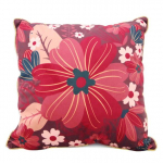 Les Tr&eacute;sors De Lily [A1199] - Coussin velours 'Osaka' rose (fleurs) - 40x40 cm