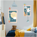 Les Tr&eacute;sors De Lily [A1565] - Planche de stickers 'Fen&ecirc;tres de la Nuit' multicolore - 50x70 cm įvairiaspalvis